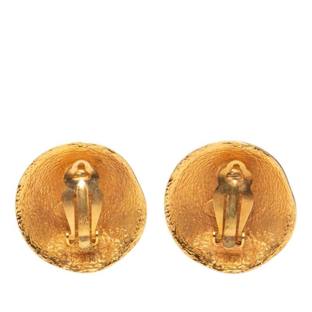 CHANEL Vintage Gold Logo Earrings - Picture 2 of 3